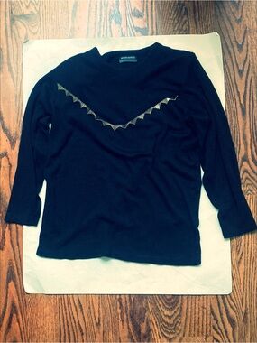 Neiman Marcus Black Sweater with Gold Accent